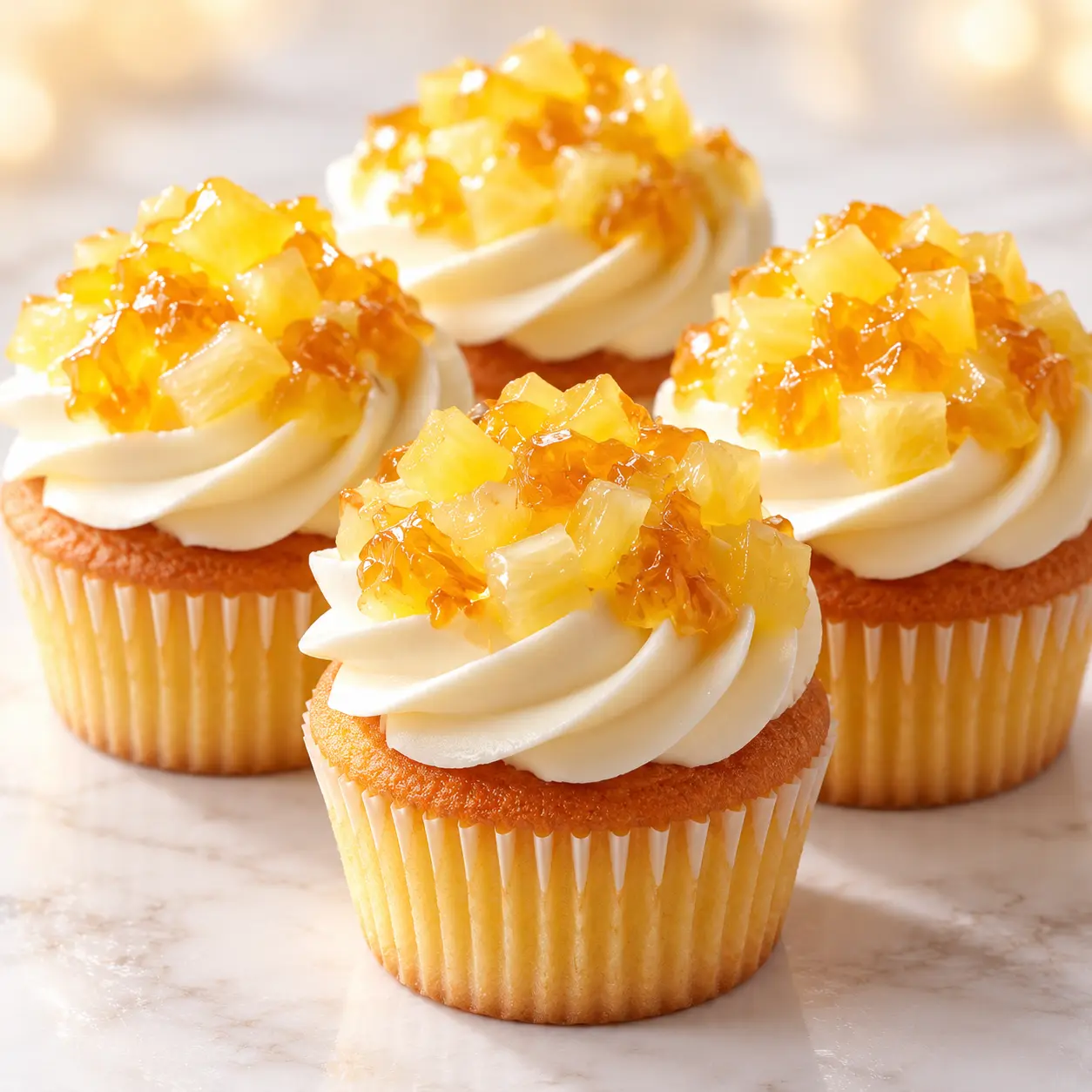 Bizcocho esponjoso con chantilly de piña dulce que te recuerda a los postres de la abuela.