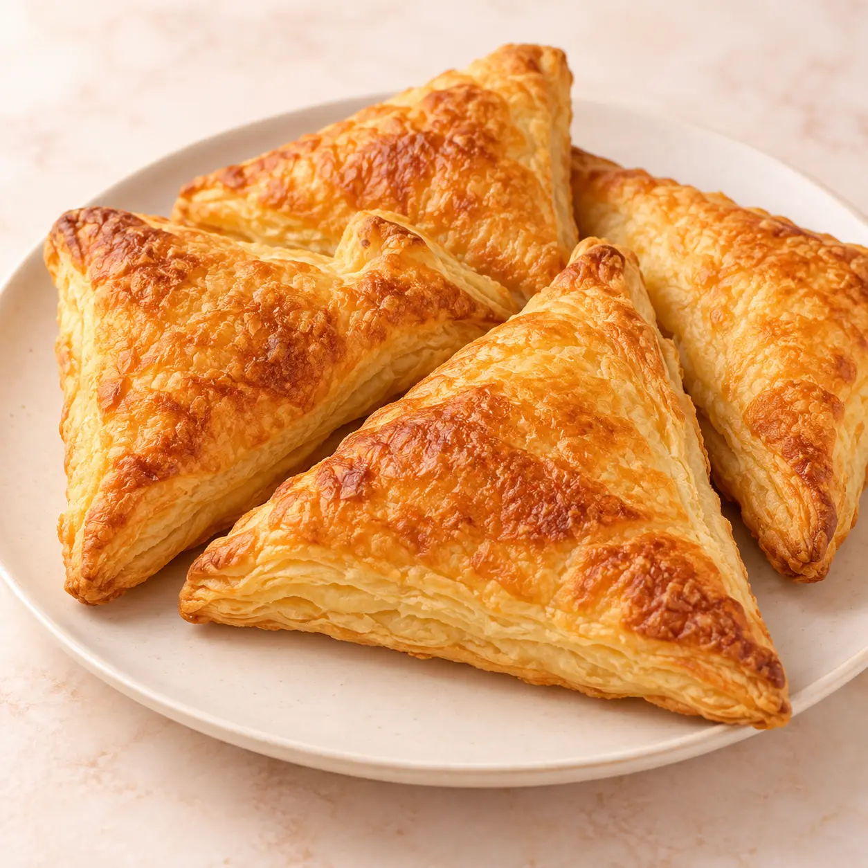 Pañuelos de dulce de leche. Pañuelos de masa hojaldre rellenos de dulce de leche.