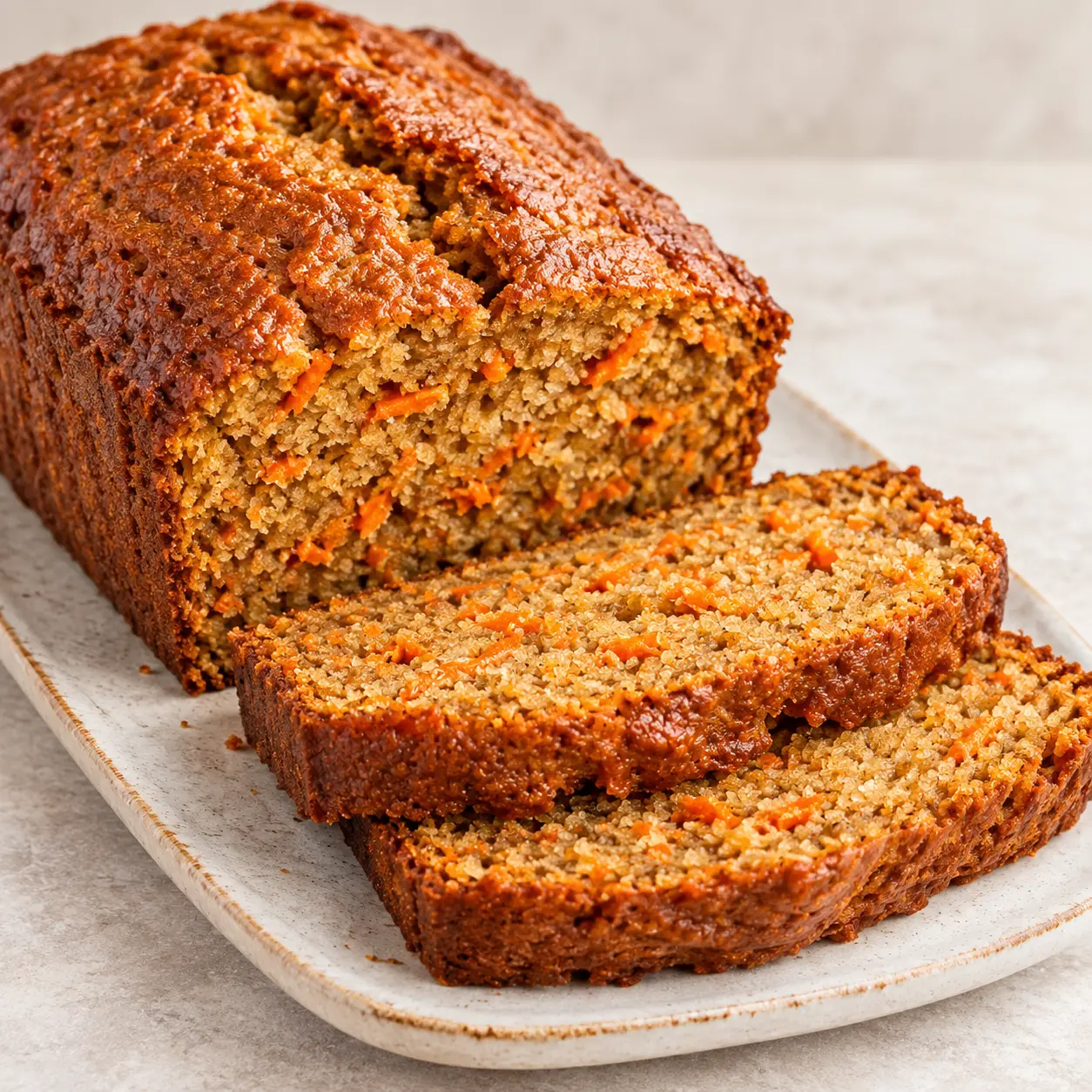 Pan de zanahoria. Pan de zanahoria suave y húmedo, perfecto para acompañar el café.