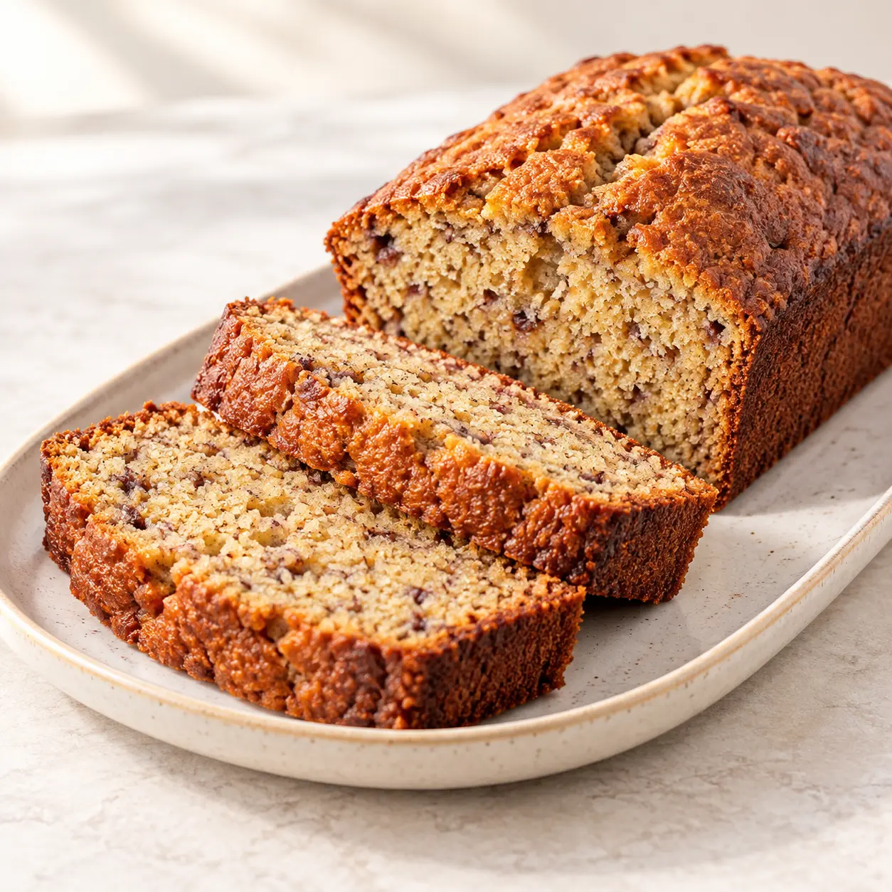 Pan de banano. Pan de banano suave y húmedo, perfecto para acompañar el café.